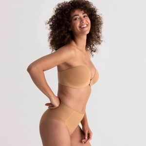 EVELYN & BOBBY strapless bustier nude bra 32C